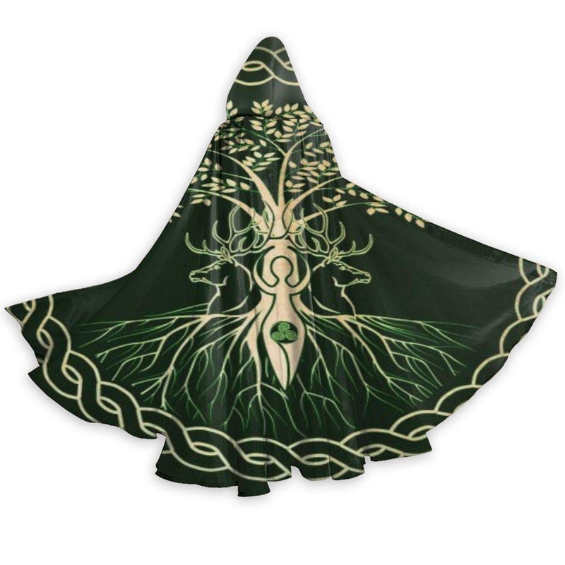 MINIOZE Celtic Ritual Norse Nordic Viking Goddess Wiccan Wicca Halloween Wizard Witch Hooded Robe Cloak Christmas Hoodies Cape Cosplay For Adult Party Favors Supplies Dresses Clothes Gifts Costume - Image 1